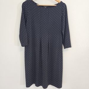 J Jill Wearever Collection Dress Womens Petite M Black 3/4 Sleeve Knee Length